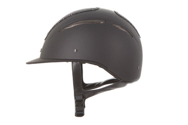 Evoke Elara Classic Peak Riding Hat Black/Black Crystal Frame| Online For Equine