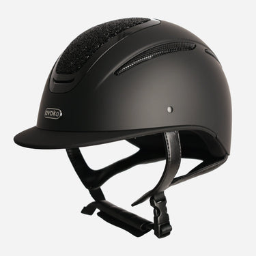 Evoke Elara Classic Peak Riding Hat Black/Jet Black Crystal| Online For Equine