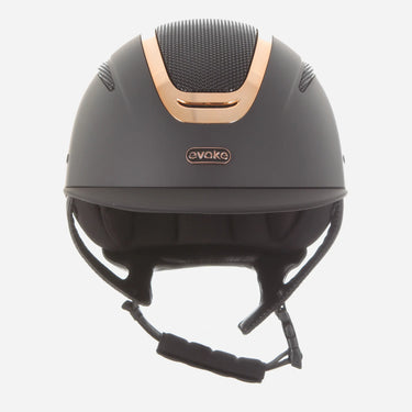 Evoke Elara Classic Peak Riding Hat Black/Rose Gold| Online For Equine