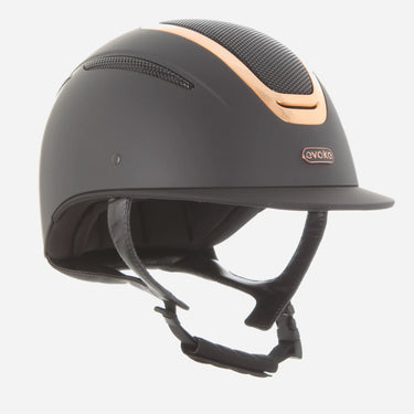 Evoke Elara Classic Peak Riding Hat Black/Rose Gold| Online For Equine