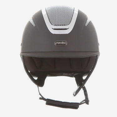Evoke Elara Classic Peak Riding Hat Black/Silver Chrome| Online For Equine