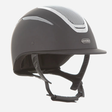 Evoke Elara Classic Peak Riding Hat Black/Silver Chrome| Online For Equine