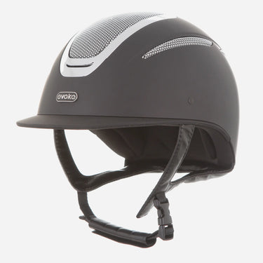 Evoke Elara Classic Peak Riding Hat Black/Silver Chrome| Online For Equine