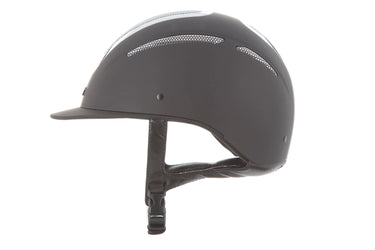 Evoke Elara Classic Peak Riding Hat Black/Silver Chrome| Online For Equine