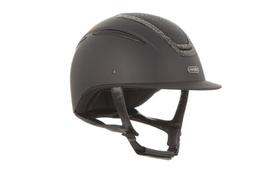 Evoke Elara Classic Peak Riding Hat Black/Viper/Steel Crystal Frame| Online For Equine