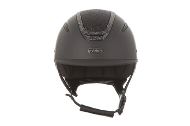 Evoke Elara Classic Peak Riding Hat Black/Viper/Steel Crystal Frame| Online For Equine