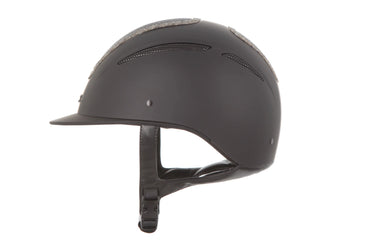 Evoke Elara Classic Peak Riding Hat Black/Viper/Steel Crystal Frame| Online For Equine