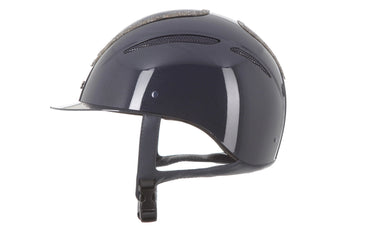 Evoke Elara Classic Peak Riding Hat Navy Metallic/Steel Crystal Frame| Online For Equine