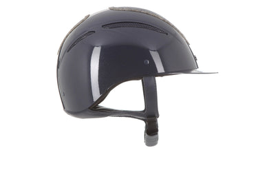 Evoke Elara Classic Peak Riding Hat Navy Metallic/Steel Crystal Frame| Online For Equine