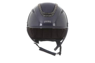 Evoke Elara Classic Peak Riding Hat Navy Metallic/Steel Crystal Frame| Online For Equine