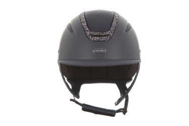 Evoke Elara Classic Peak Riding Hat Navy/Navy Crystal Frame| Online For Equine