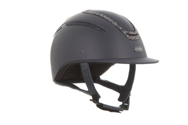 Evoke Elara Classic Peak Riding Hat Navy/Navy Crystal Frame| Online For Equine