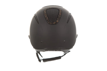 Evoke Elara Wide Peak Riding Hat Black/Gold Crystal Frame| Online For Equine