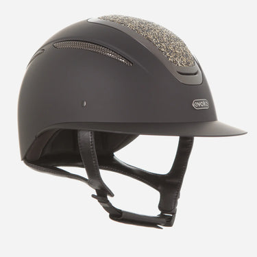 Evoke Elara Wide Peak Riding Hat Black/Gold Crystal| Online For Equine