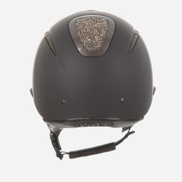 Evoke Elara Wide Peak Riding Hat Black/Gold Crystal| Online For Equine