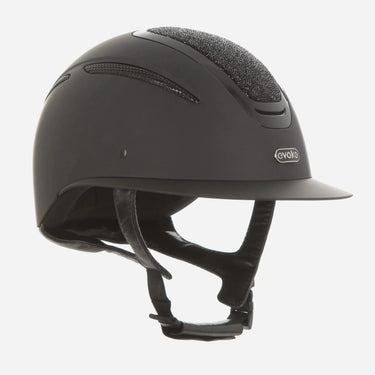 Evoke Elara Wide Peak Riding Hat Black/Jet Black Crystal| Online For Equine