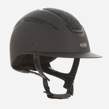 Evoke Elara Wide Peak Riding Hat Black/Jet Black Crystal| Online For Equine