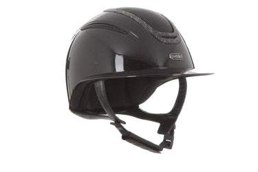 Evoke Elara Wide Peak Riding Hat Black Metallic/Steel Crystal Frame| Online For Equine