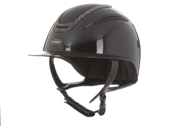Evoke Elara Wide Peak Riding Hat Black Metallic/Steel Crystal Frame| Online For Equine