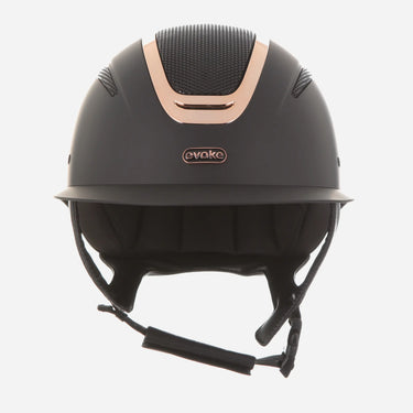 Evoke Elara Wide Peak Riding Hat Black/Rose Gold| Online For Equine