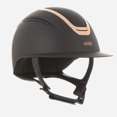 Evoke Elara Wide Peak Riding Hat Black/Rose Gold| Online For Equine