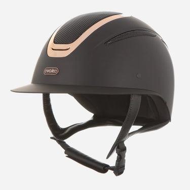 Evoke Elara Wide Peak Riding Hat Black/Rose Gold| Online For Equine