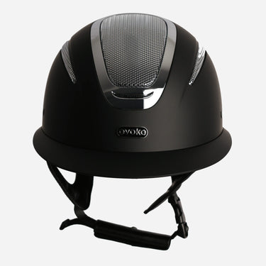 Evoke Elara Wide Peak Riding Hat Black/Silver Chrome| Online For Equine