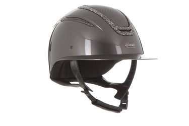 Evoke Elara Wide Peak Riding Hat Graphite/Marcasite Crystal Frame| Online For Equine