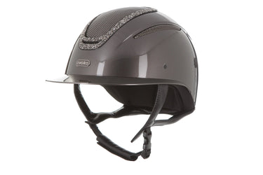 Evoke Elara Wide Peak Riding Hat Graphite/Marcasite Crystal Frame| Online For Equine