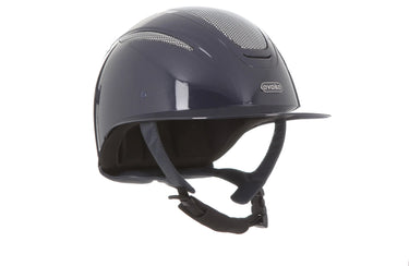 Evoke Elara Wide Peak Riding Hat Navy Metallic/Silver Chrome| Online For Equine