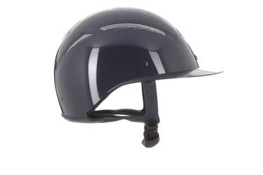 Evoke Elara Wide Peak Riding Hat Navy Metallic/Silver Chrome| Online For Equine