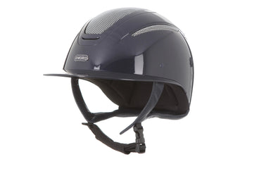 Evoke Elara Wide Peak Riding Hat Navy Metallic/Silver Chrome| Online For Equine