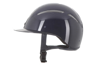 Evoke Elara Wide Peak Riding Hat Navy Metallic/Silver Chrome| Online For Equine