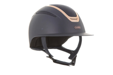 Evoke Elara Wide Peak Riding Hat Navy/Rose Gold| Online For Equine