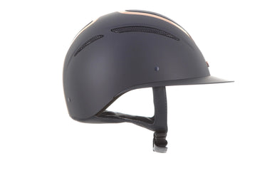 Evoke Elara Wide Peak Riding Hat Navy/Rose Gold| Online For Equine
