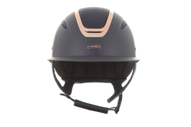 Evoke Elara Wide Peak Riding Hat Navy/Rose Gold| Online For Equine