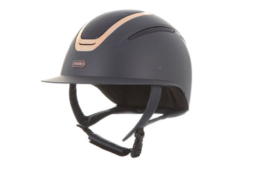 Evoke Elara Wide Peak Riding Hat Navy/Rose Gold| Online For Equine