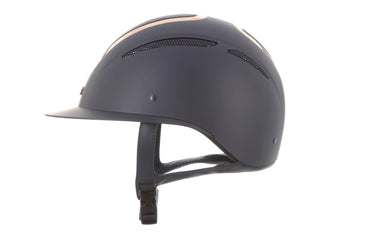 Evoke Elara Wide Peak Riding Hat Navy/Rose Gold| Online For Equine