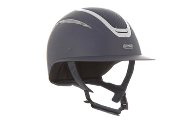 Evoke Elara Wide Peak Riding Hat Navy/Silver Chrome| Online For Equine