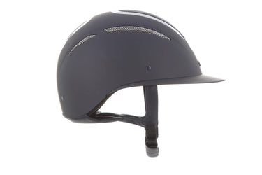 Evoke Elara Wide Peak Riding Hat Navy/Silver Chrome| Online For Equine