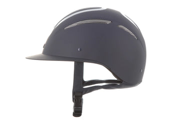 Evoke Elara Wide Peak Riding Hat Navy/Silver Chrome| Online For Equine