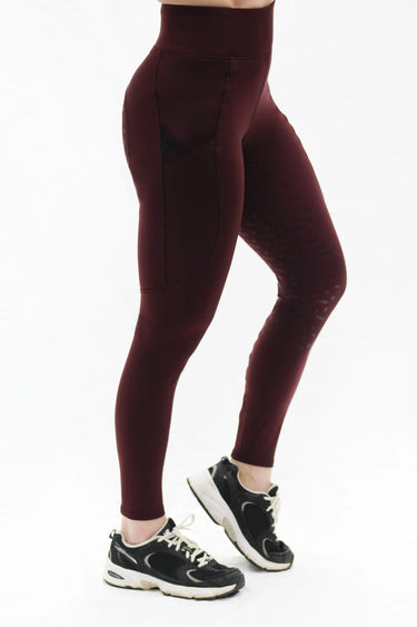 Evoke Performance Burgundy Full Seat Ladies Riding Leggings| Online For Equine