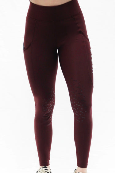 Evoke Performance Burgundy Knee Grip Ladies Riding Leggings| Online For Equine
