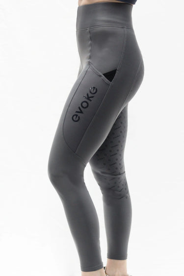 Evoke Performance Gunmetal Full Seat Ladies Riding Leggings| Online For Equine