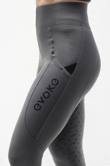 Evoke Performance Gunmetal Full Seat Ladies Riding Leggings| Online For Equine