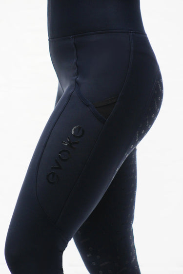 Evoke Performance Navy Full Seat Ladies Riding Leggings| Online For Equine
