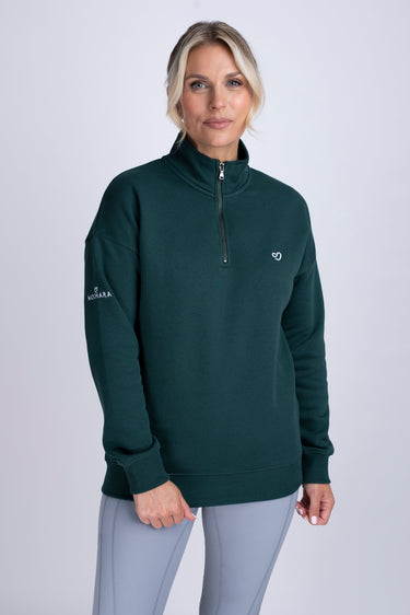 Buy Mochara Half Zip Sweatshirt in Forest Green | Online for Equine