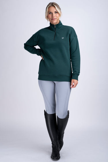 Buy Mochara Half Zip Sweatshirt in Forest Green | Online for Equine