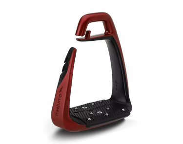 Freejump Soft Up Classic+ Pearl Black / Red Stirrups| Online For Equine