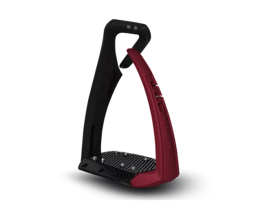 Freejump Soft'Up Pro Plus Stirrups - Black / Pearl Red Velvet| Online For Equine
